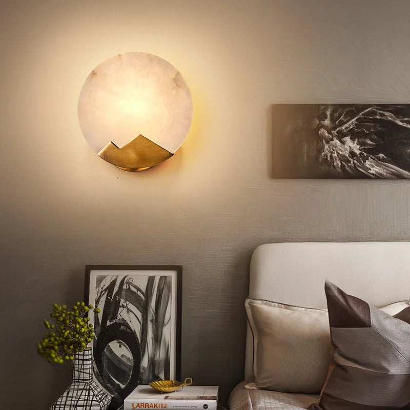 applique murale led design nordique moderne en marbre créatif décoratif