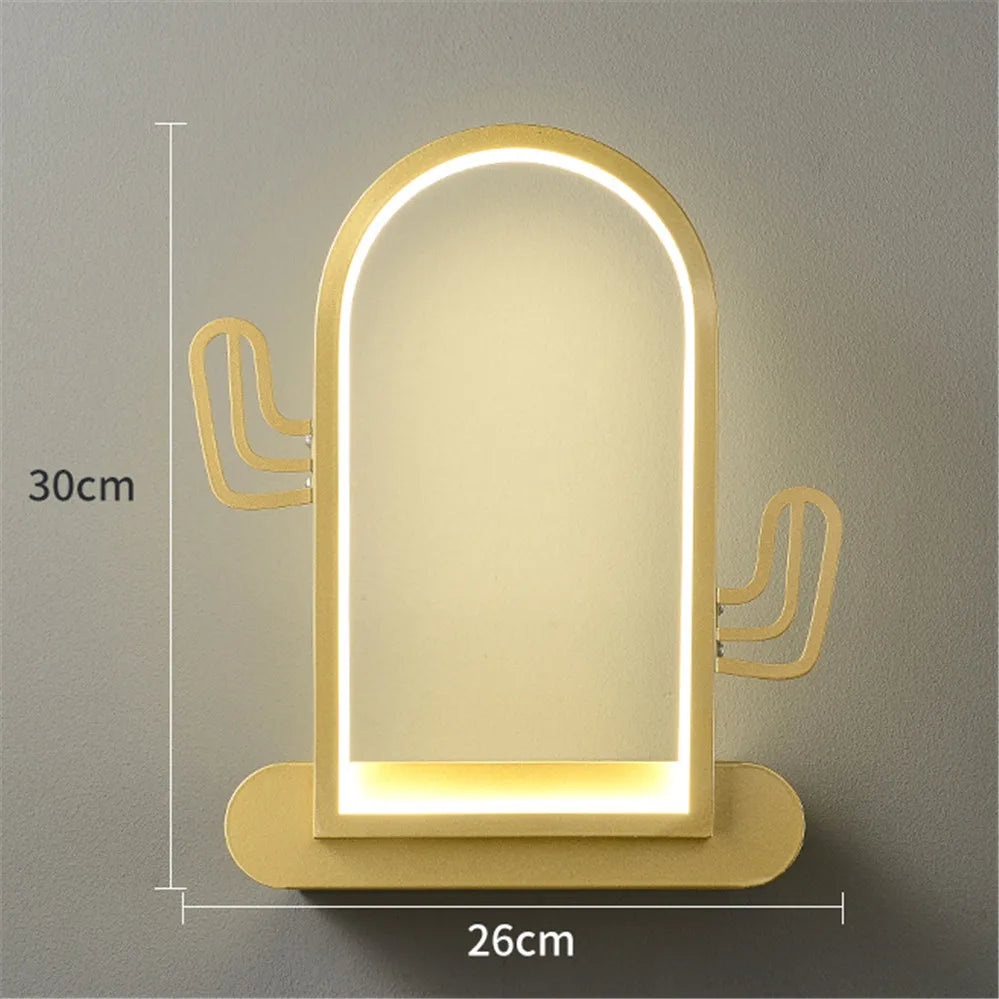 étagère métallique coeur nordique avec lampe led murale pour enfants - vue 6 sur 10