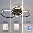Lustre Led moderne anneau Led plafonniers salon chambre lumières plafond noir/blanc 1-5 anneau d'éclairage APP/lustre à distance