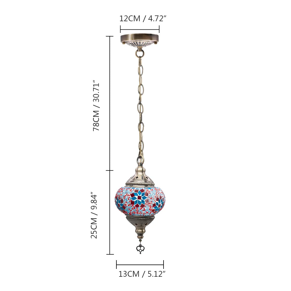 suspension turque en verre mosaïque artisanale décoration méditerranéenne - vue 23 sur 27