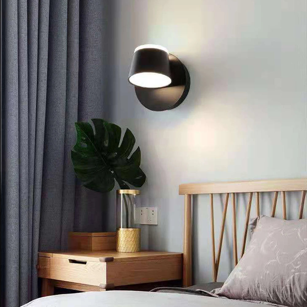 Nordique moderne intérieur applique murale LED lumière 360 ° réglable applique murale allée applique maison salon hôtel chambre éclairage décor - vue 4 sur 8
