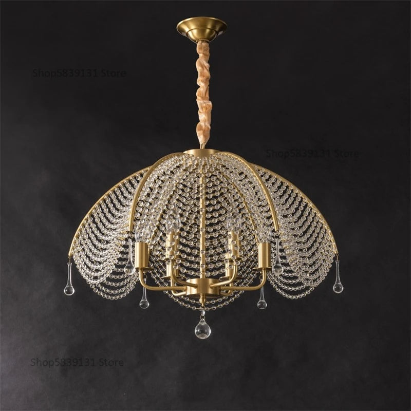 lustre en cristal et cuivre style nordique pour toute la maison - vue 4 sur 9