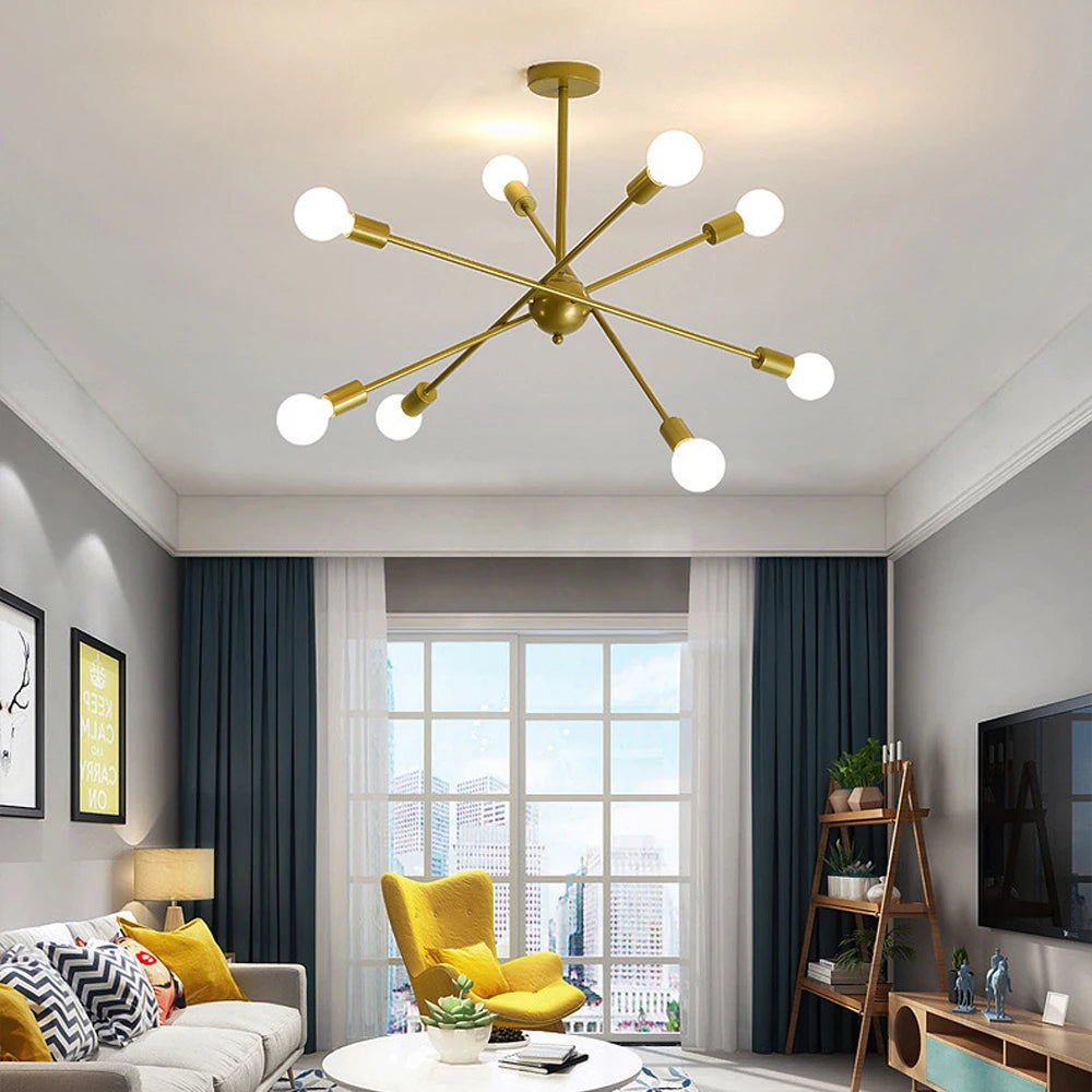 Plafond moderne à LEDs lustre lumière salon chambre industrielle spoutnik lustres suspension lampe créative éclairage maison décor - vue 6 sur 16