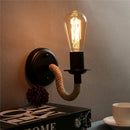 American vintage retro hemp rope wall light