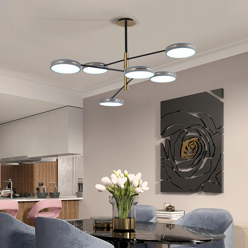 lustre led moderne décoration tuyau érigé éclairage intérieur - vue 3 sur 10