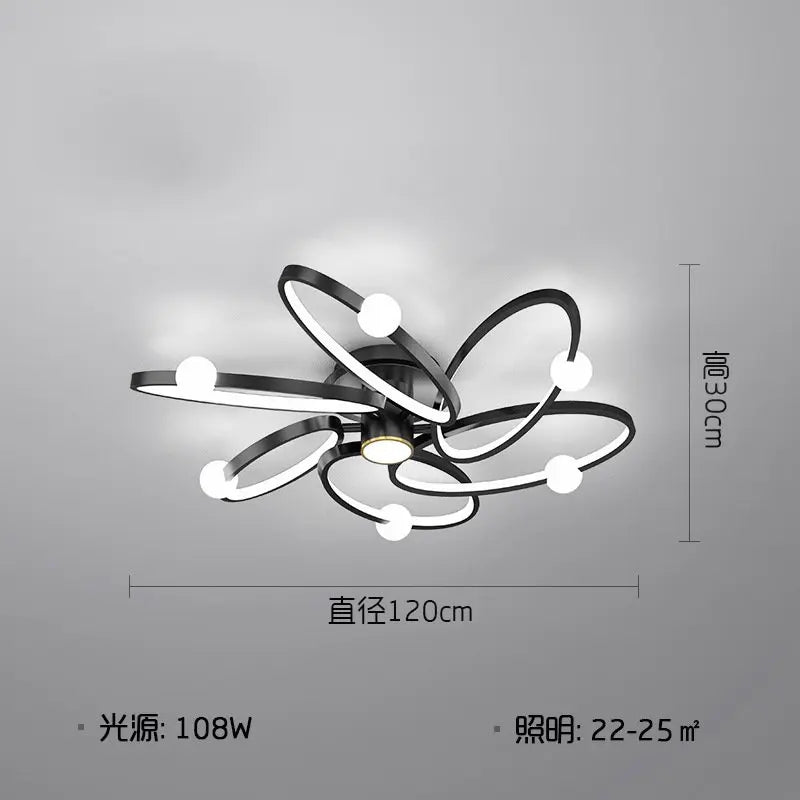 plafonnier led noir anneau maison décor luminaire - vue 5 sur 10
