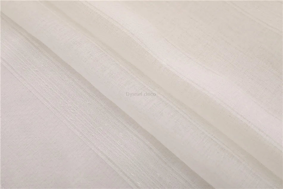 Voilage rayé blanc style européen léger