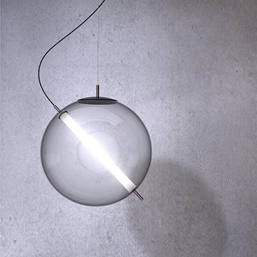 suspension design nordique boule de bulles de verre décorative