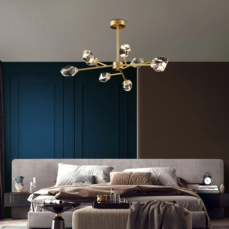 lustre en cristal moderne pour décoration intérieure élégante et luxueuse - vue 5 sur 11
