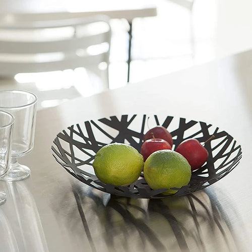 2498 Tower Fruit Bowl - Modern Kitchen Counter Basket Holder,Black - vue 5 sur 6