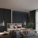lustre moderne minimaliste en cristal et cuivre luxueux