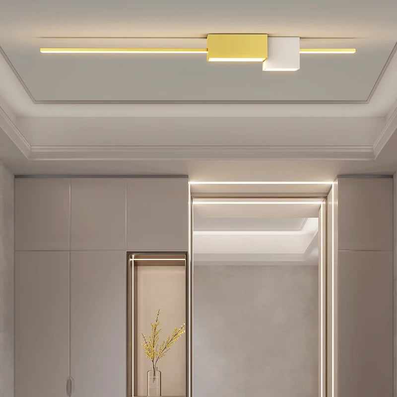 Nordic minimalist LED ceiling light for long corridor - vue 3 sur 14
