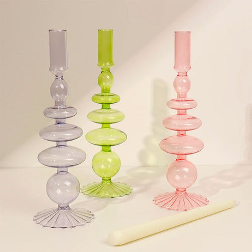 bougeoirs en verre romantiques pour mariage et décoration intérieure - vue 4 sur 13