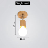 plafonnier moderne à leds en bois nordique pour intérieur
