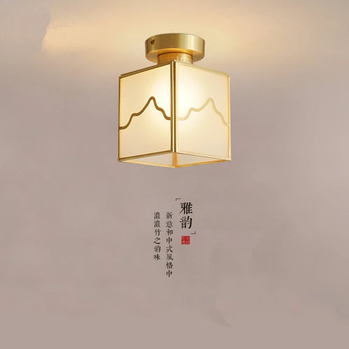 plafonnier en cuivre style chinois moderne pour café bar