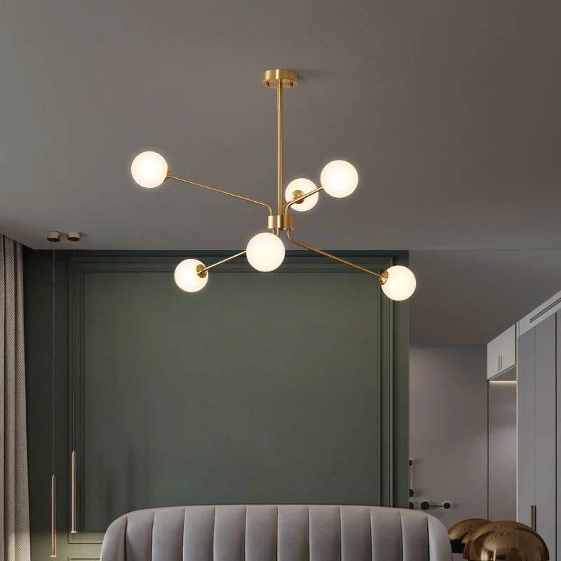 lustre nordique en fer forgé style spoutnik moderne - vue 4 sur 6