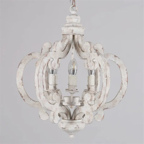 lustre vintage rétro en bois pour café bar et loft