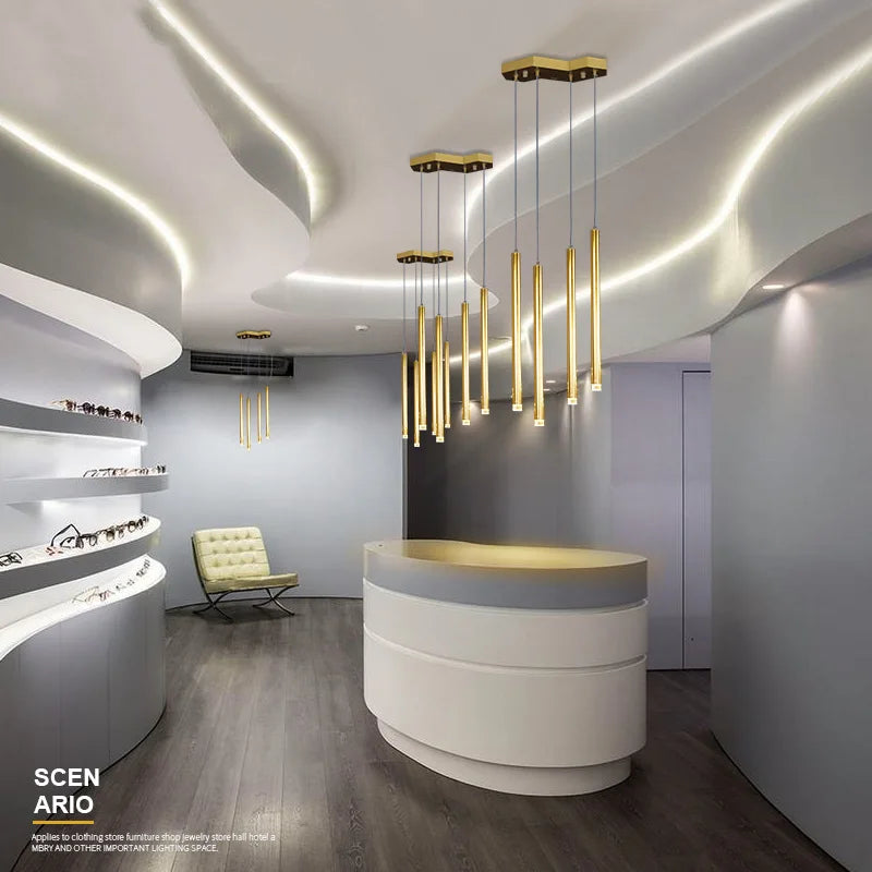 lustre led post-moderne décoration de luxe lampes nordiques géométriques - vue 5 sur 13
