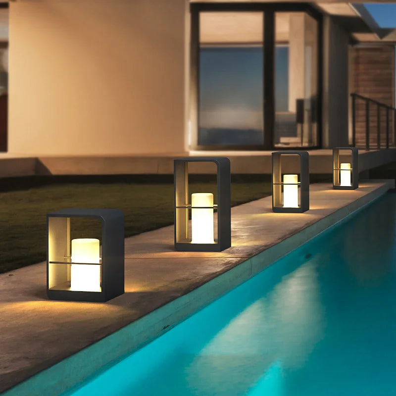 lampe de jardin solaire à led avec télécommande étanche pour extérieur - vue 5 sur 8