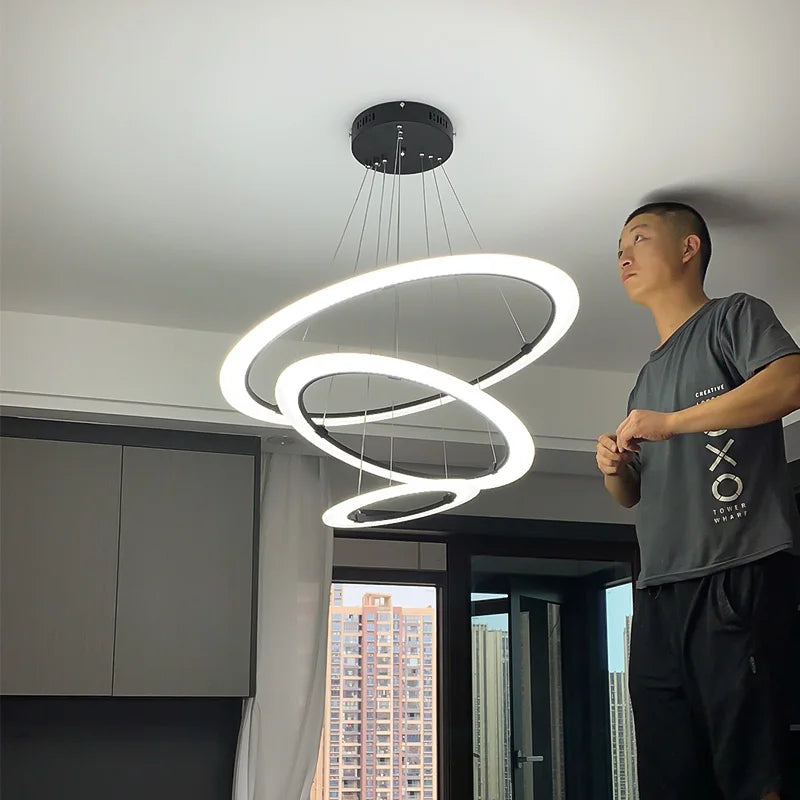 Contemporary minimalist chandelier for modern indoor lighting - vue 6 sur 22