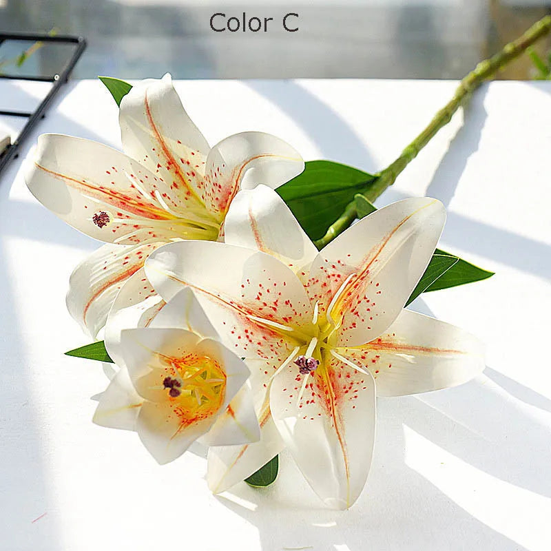 fleur artificielle lys soie décoration accessoires mariage photographie artisanat - vue 9 sur 10