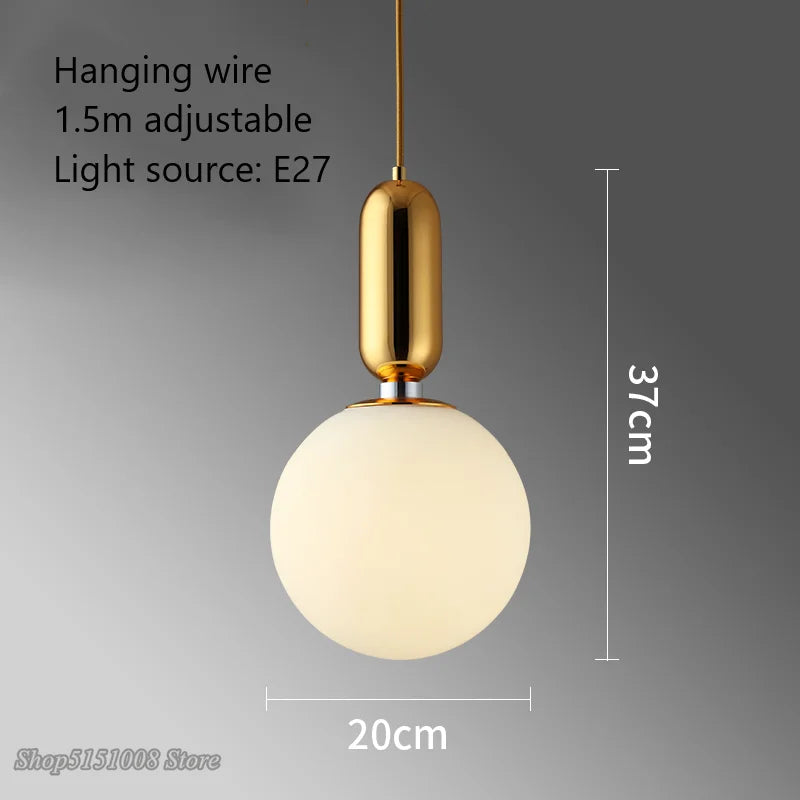 boule de verre moderne suspension led luminaire décoratif - vue 7 sur 15