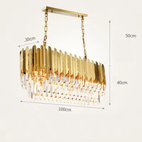 lustre en cristal design art déco en acier inoxydable avec éclairage led