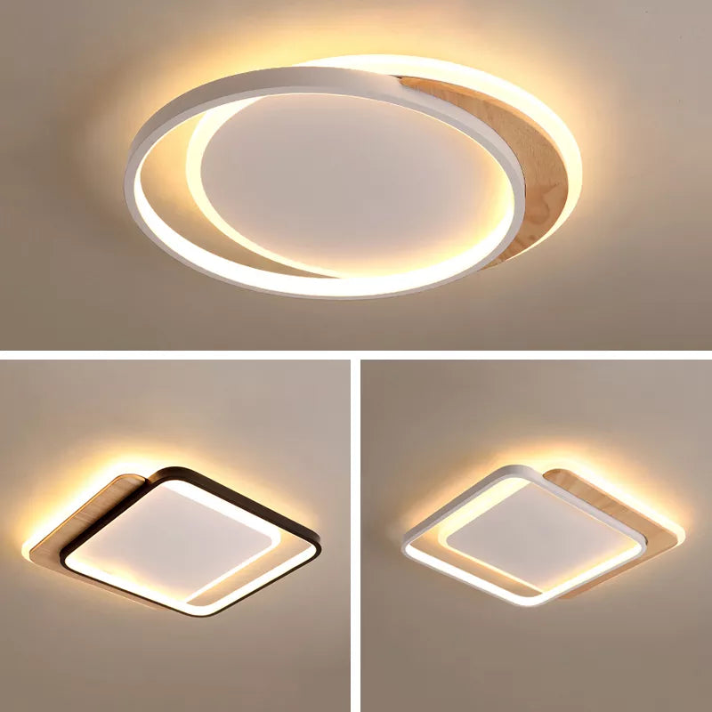 Lustres LED modernes lampes en bois véritable pour salon chambre décoration de la maison logement 	 luminaires d'intérieur