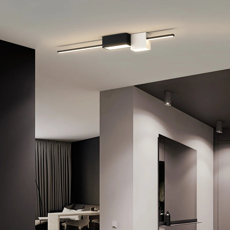 Nordic minimalist LED ceiling light for long corridor - vue 4 sur 14