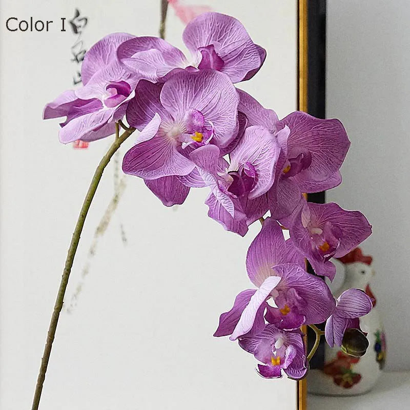 10 têtes d'orchidées artificielles rétro pour décorations élégantes - vue 11 sur 17