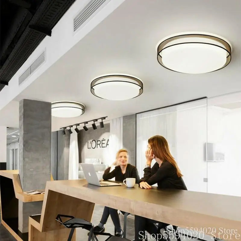 plafonnier led design en tissu éclairage moderne minimaliste et élégant - vue 4 sur 12