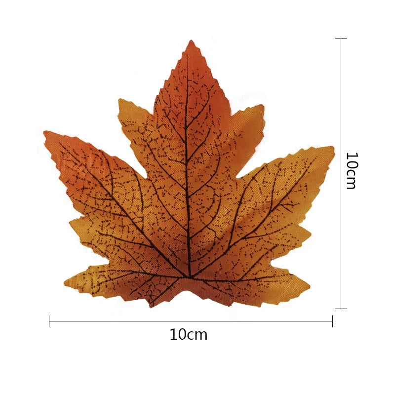 lot de 100 feuilles d'érable artificielles pour décorations festives - vue 14 sur 16