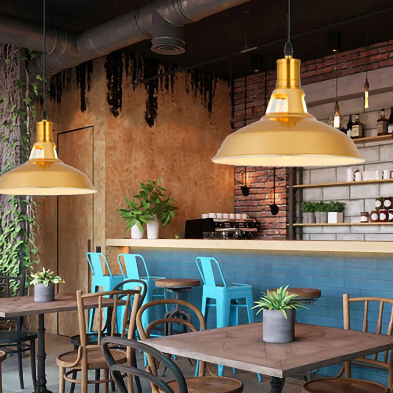 Nordique rétro E27 suspension LED lumière pays américain couleur or lustre en fer forgé intérieur maison chevet salon cuisine lampe - vue 3 sur 14