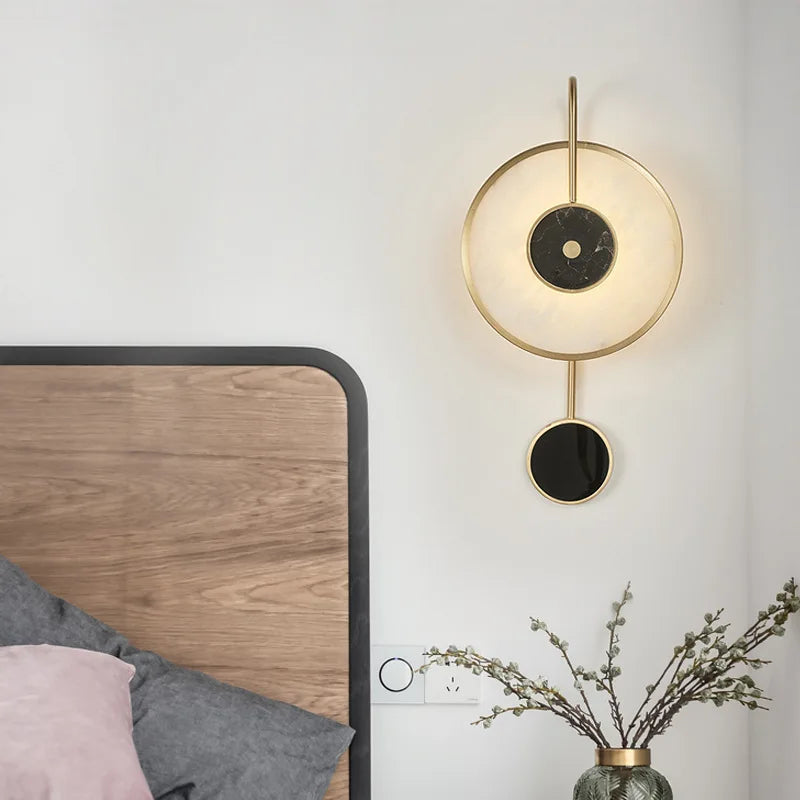 Minimalist marble LED wall light for interior decoration - vue 3 sur 7