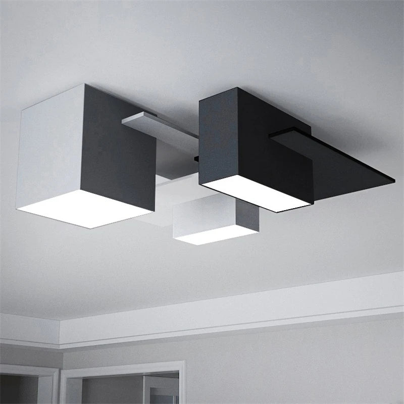 plafonnier nordique moderne simple boîte créative combinaison géométrique - vue 5 sur 11