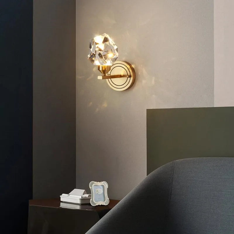 applique murale en cristal et cuivre design moderne pour intérieur élégant - vue 6 sur 7