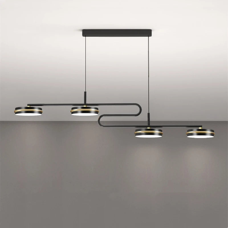 lustre moderne à LED avec télécommande pour décoration intérieure - vue 6 sur 8