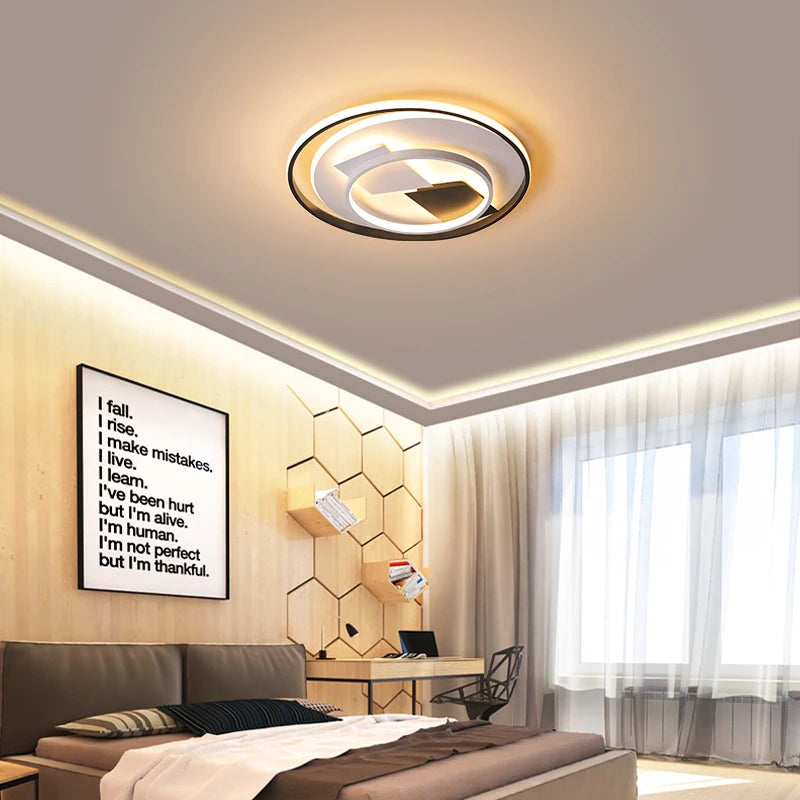 plafonnier led art déco géométrique luxe pour éclairage intérieur - vue 5 sur 11
