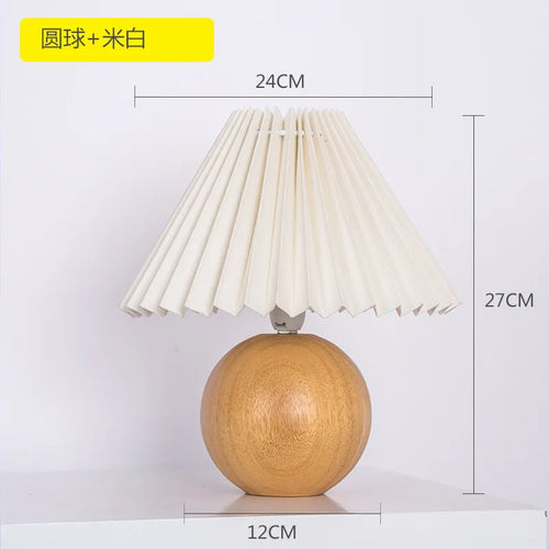 Lampe plissée bois rotin moderne LED bureau et table - vue 15 sur 21