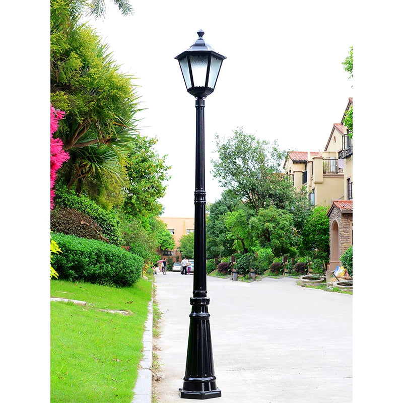 (H≈2.4M) Courtyard Lamp Street Lamp Outdoor Lawn Lamp Outdoor Waterproof Villa Garden Community High Pole Lamp Post Lamp - vue 5 sur 8