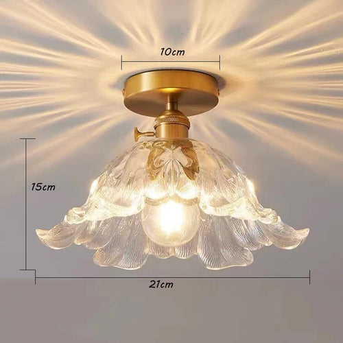 Lustre japonais en verre de laiton - vue 8 sur 23