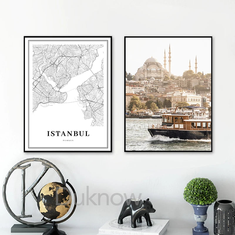 carte d'istanbul photographie paysage art mural moderne - vue 5 sur 10
