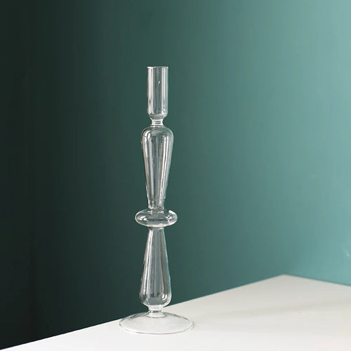 Nordic Glass candle holders, romantic Dinner home decoration, candlestick for birthday wedding, candle holder portavelas decor - vue 30 sur 31