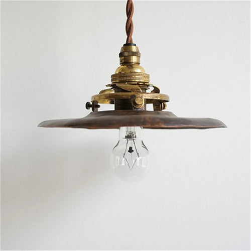 Suspension vintage industrielle laiton - vue 3 sur 5