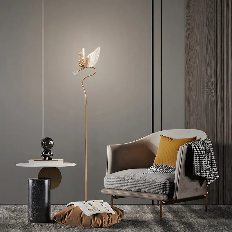 lampadaire nordique postmoderne luxe simple hôtel éclairage cygne