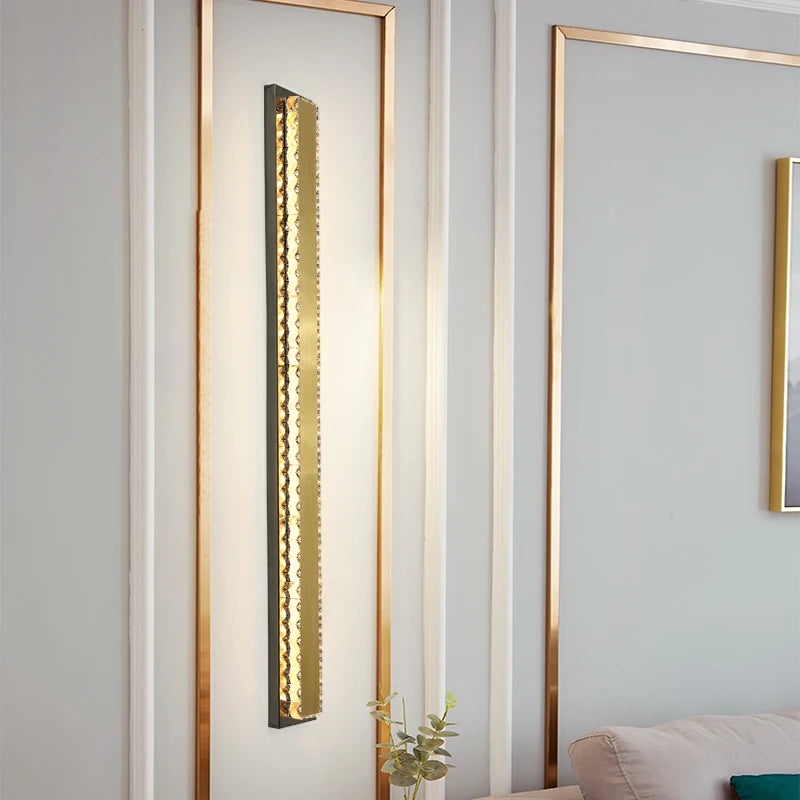 applique murale de luxe dorée longue bande imperméable décoration ambiance extérieure - vue 6 sur 10