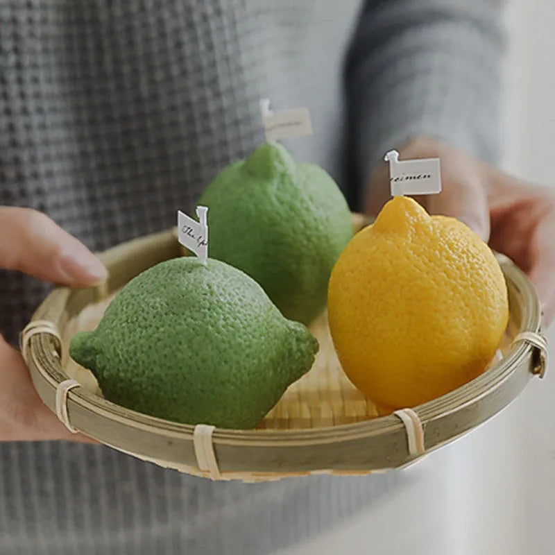 bougie parfumée citron artisanale pour décoration photo et fêtes - vue 6 sur 11