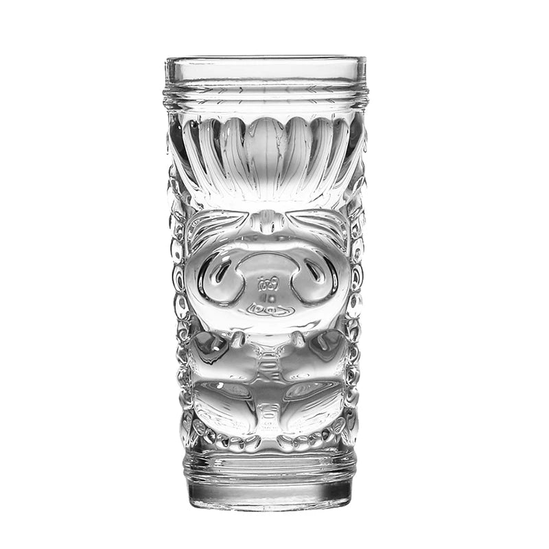 Mug tiki en verre motif visage bar festif