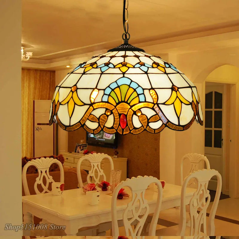 suspension baroque en verre teinté pour intérieur élégant - vue 2 sur 15