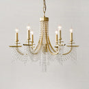 Modern nordic crystal chandelier with gold minimalist 6-ring design